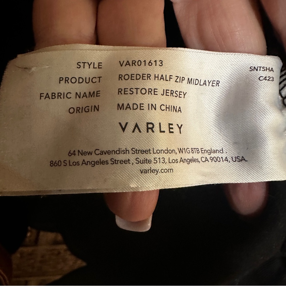 Varley Roeder Half Zip Midlayer Black Sweater Siz… - image 8